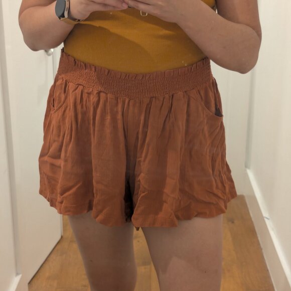 Breezy burnt orange summer shorts, L, NWT - Picture 1 of 4